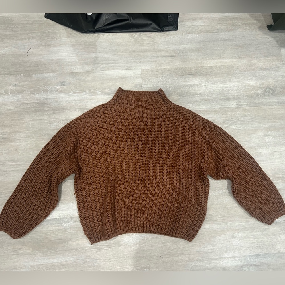 bishop + young Warm Brown Turtleneck Sweater